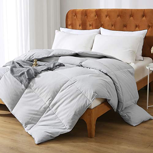 100% Organic Cotton Quilted Medium Warm King Comforter (106x90, Ivory White) M4732