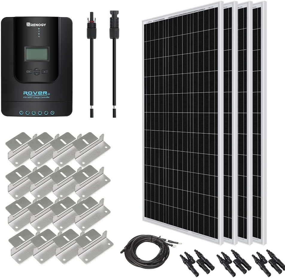 400 Watt 12 Volt Monocrystalline Solar Panel Kit with 40A MPPT Charge Controller Y1342
