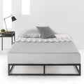 10 inch Twin Black Metal Bed Frame with Wooden Slat Support U13283