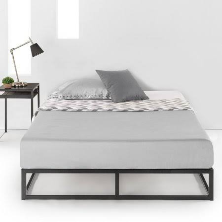 10 inch Twin Black Metal Bed Frame with Wooden Slat Support U13283