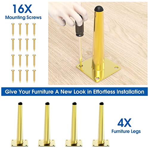 Set of 4 6 Inch Metal Furniture Legs P8893