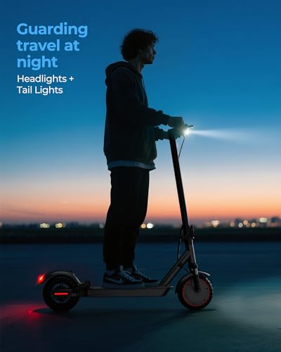 Electric Scooter with Seat, 500W Motor, 10" Solid Tires, Folding E-Scooter with Dual Suspension S970654