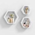 Set of 3 Black Hexagon Floating Shelves C940522
