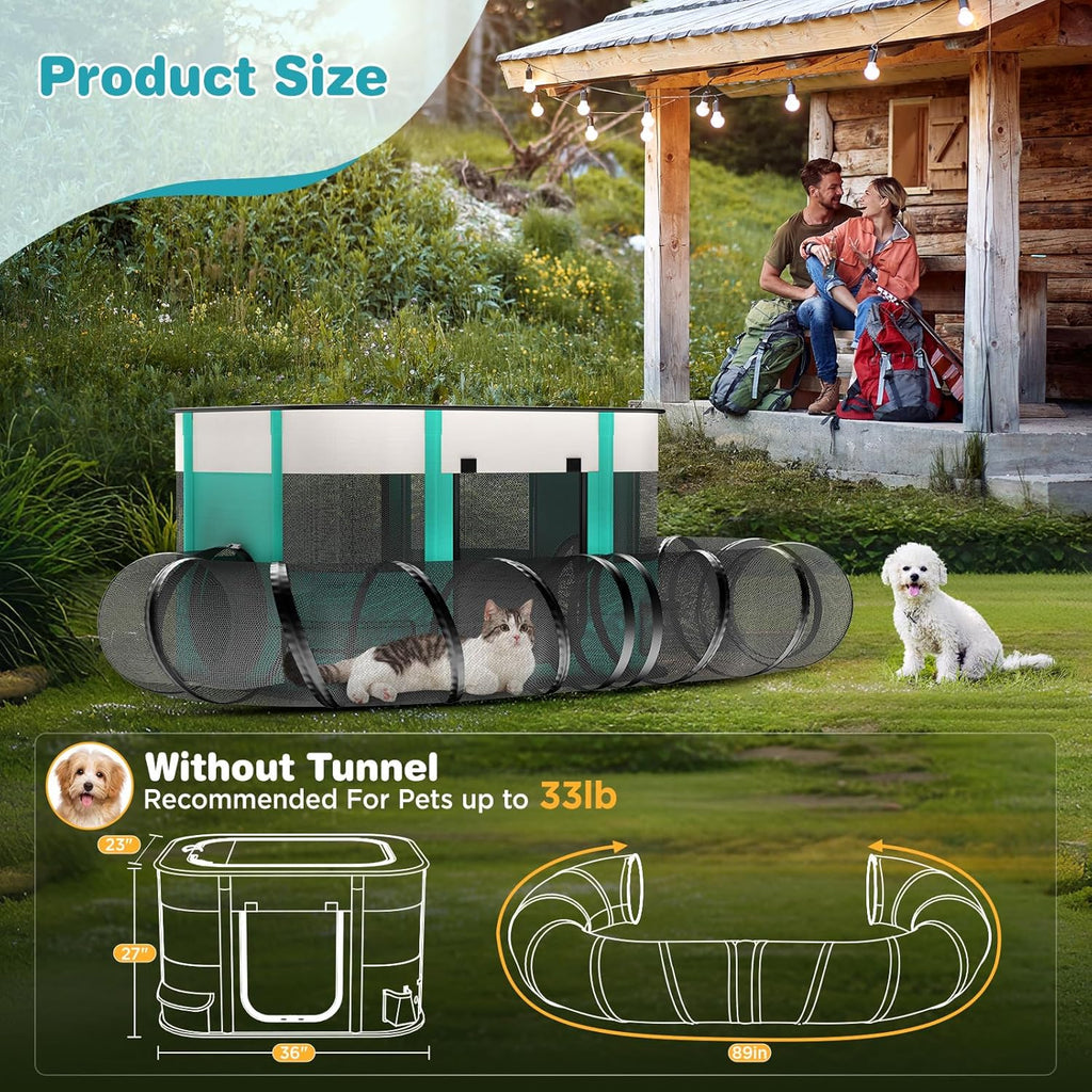 Outdoor Cat Enclosure with Tunnel Z252325