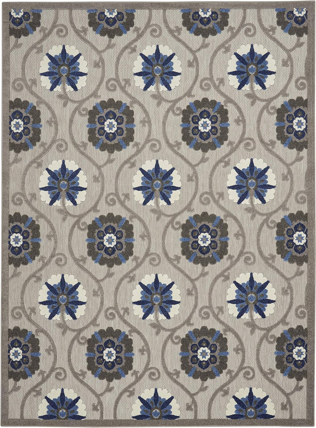 Grey/Blue 7' x 10' Area Rug N553