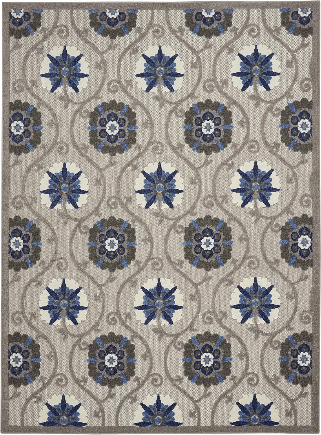 Grey/Blue 7' x 10' Area Rug N553