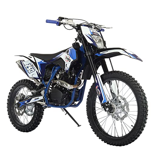 250cc Dirt Bike with LED Light Gas Dirt Bikes Adult Pitbike, Big 21"/18" Wheels H92377