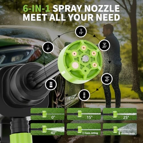 Cordless Portable Pressure Washer with 6-in-1 Nozzle M8306