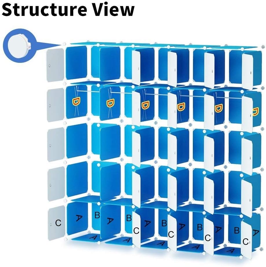 White 25 Cubes Dresser B591