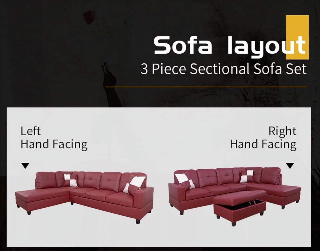 Red Right Hand Facing Sectional Sofa C108315