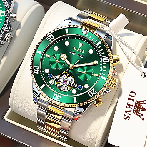 Automatic Self Winding Mechanical Stainless Steel Wrist Watch with Big Dial Waterproof Luminous Watch Rotatable Bezel Y49568
