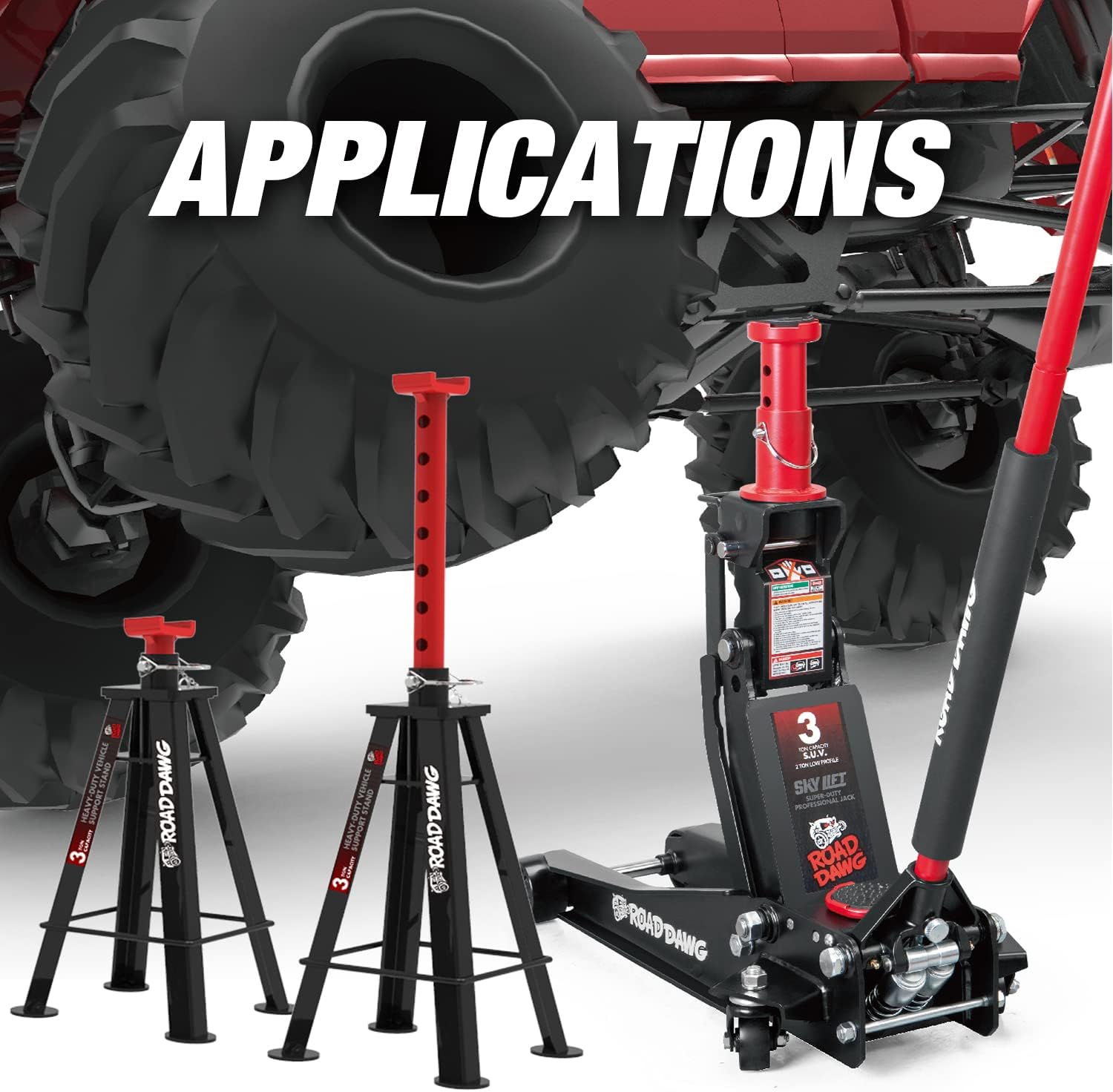 Black 3 Ton Hydraulic Floor Jack with Quick Lift Pump O9618