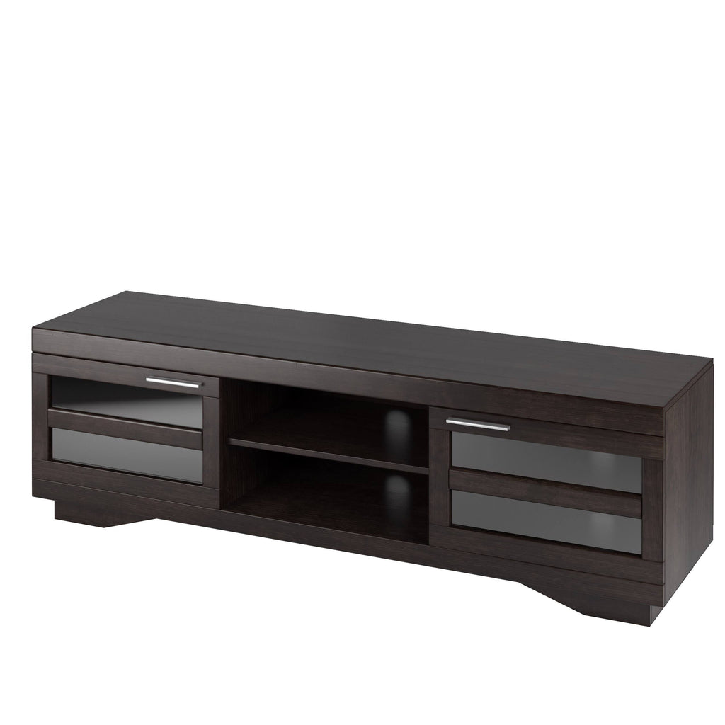 Mocha Black 66-Inch Wood Veneer TV Bench S3829