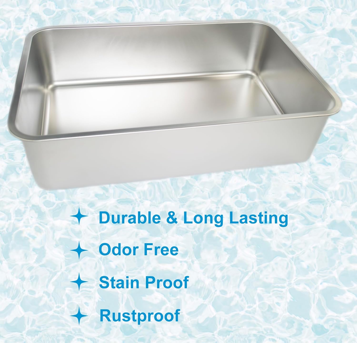 Extra Large Stainless Steel Litter Box with Smooth Surface T5283
