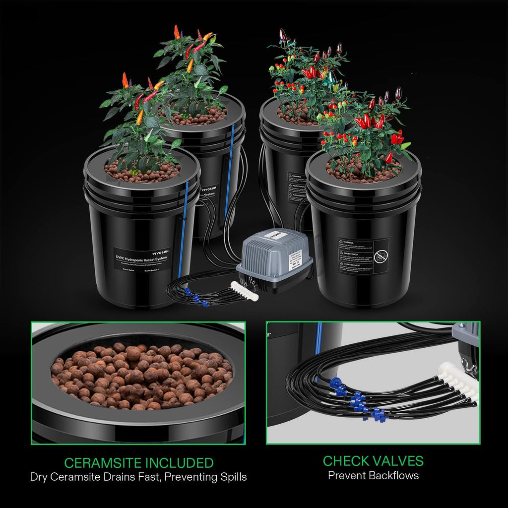5-Gallon Deep Water Culture Hydroponics Grow System Y568831