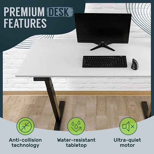 Black Electric Standing Desk Frame 60 x 24 Inch with Memory Settings U397