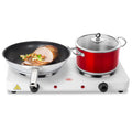 Electric Double Burner Portable Cooktop Countertop Dual Flat Burner Hot Plate Kitchen Cooker Stove with 5 Gear Temperature Control C8304
