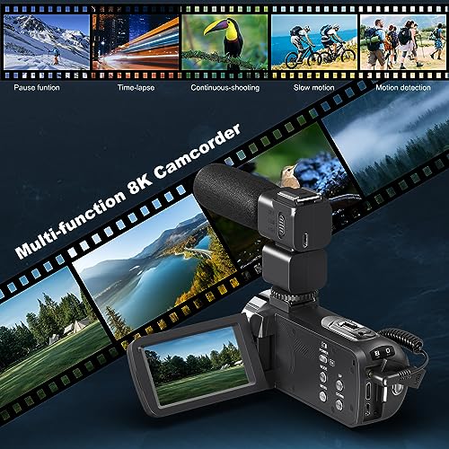 64MP 18X Digital Camcorder with 3.0 inch Flip Screen, 32GB SD Card, Two Batteries and External Mic V606