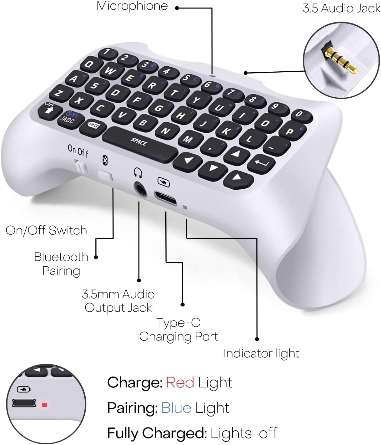 PS5 Controller Keyboard Attachment W757