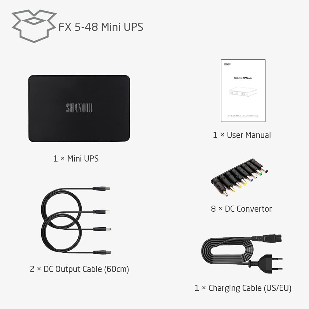 Mini UPS Battery Backup Uninterruptible Power Supply 10000mAh Pack of 2 I648581