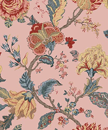 Victorian Jade Floral Prepasted Wallpaper Q905