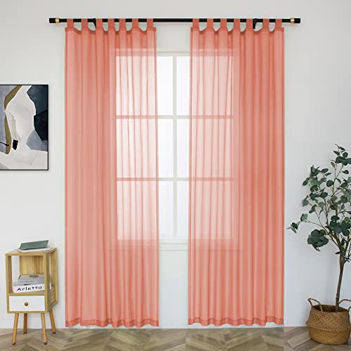 Dusty Blue Tab Top Semi Sheer Curtains, 52 x 72 inches, 2 Panels X746