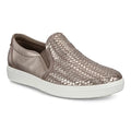 Women's Stone Metallic Leather Soft 7 Woven Slip-On Sneakers S88133