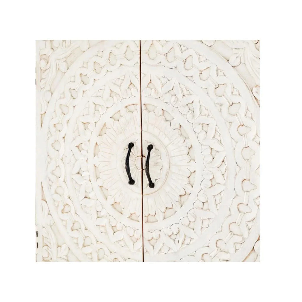 Whitewash Hand Carved Cabinet B538094