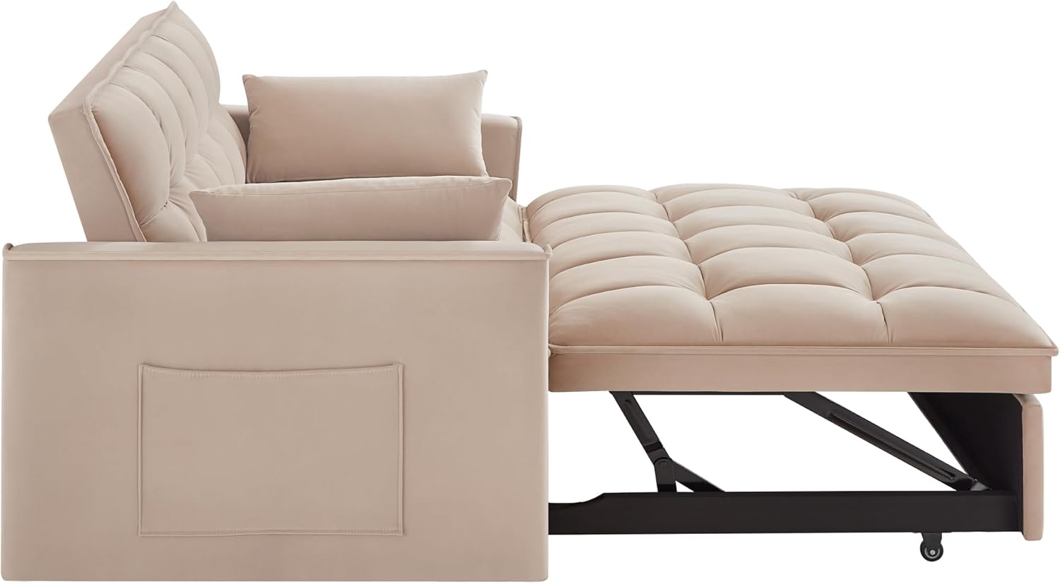 3 in 1 Multi-Functional Futon Loveseat Pull Out Couch Bed with Adjustable Backrest and Pillows L621469