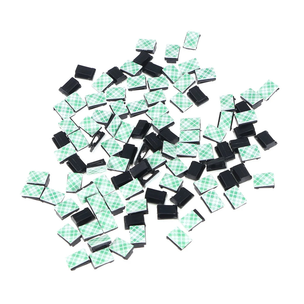 100pcs Black Adhesive Cable Clips Wire Cord Holders X3611