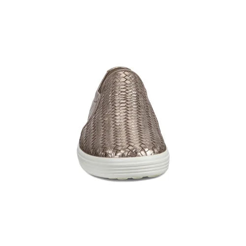 Women's Stone Metallic Leather Soft 7 Woven Slip-On Sneakers S88133