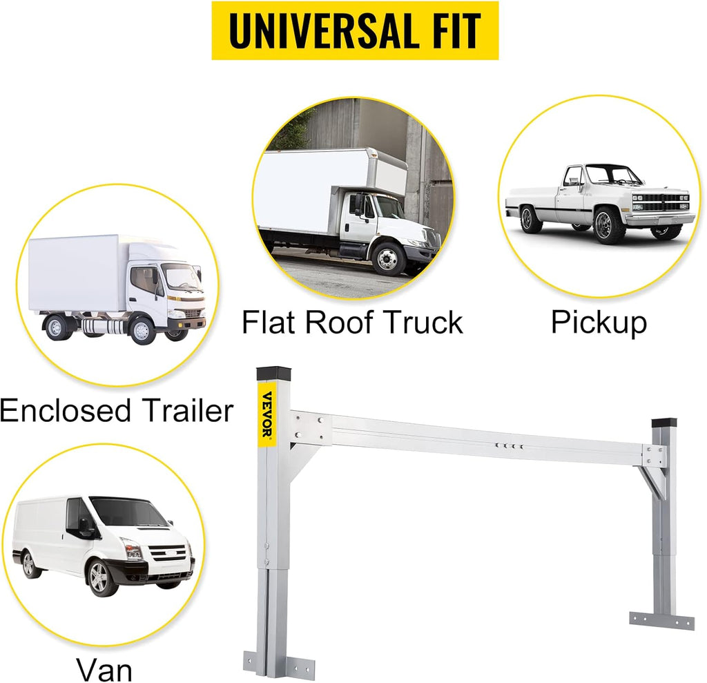 Silver Aluminum Adjustable Roof Ladder Rack with 330 LBS Capacity V523920