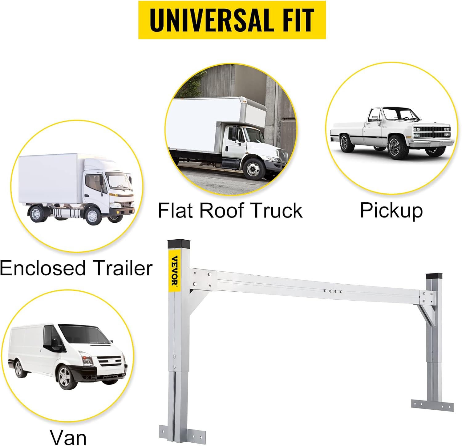 Silver Aluminum Adjustable Roof Ladder Rack with 330 LBS Capacity V523920