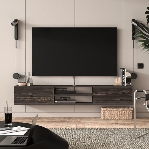 Black Oak Floating TV Stand B908