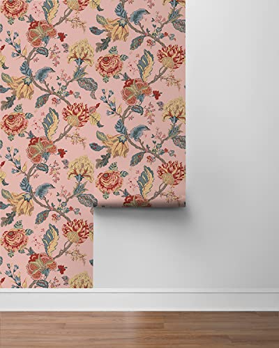 Victorian Jade Floral Prepasted Wallpaper Q905