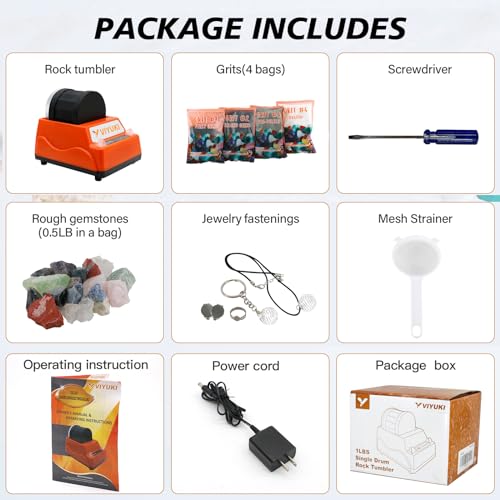 3LB Rock Tumbler Kit with Rocks and Grit F712783