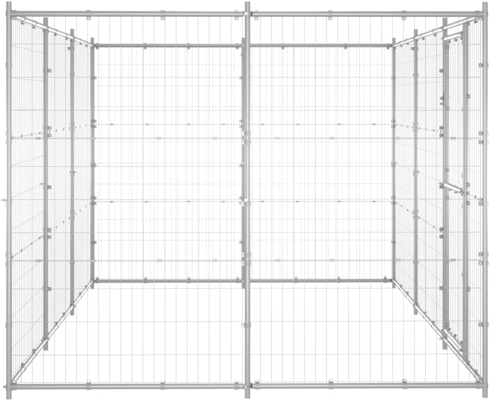 Galvanized Steel Outdoor Dog Kennel 78.1 ft2 Y733