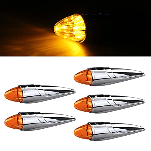 5PCS Amber LED Cab Marker Lights for Heavy Duty Truck V7968