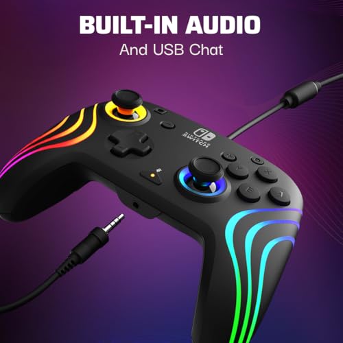 Black Wireless RGB Gaming Controller for Nintendo Switch A416015