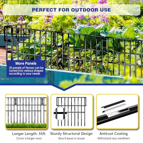 35 Panels 38 Ft X 13 in No Dig Rustproof Metal Garden Fence U39551