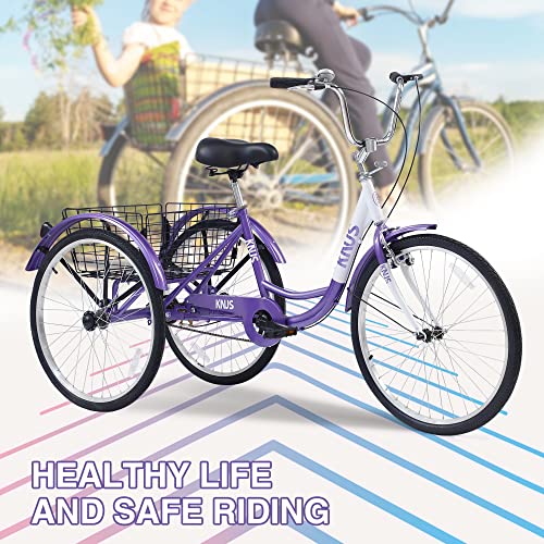 24/26 inch 3 Wheel Adult Tricycle with Large Basket G11410