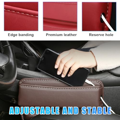 Car Seat Gap Organizer Leather Auto Console Side Storage Box Q946
