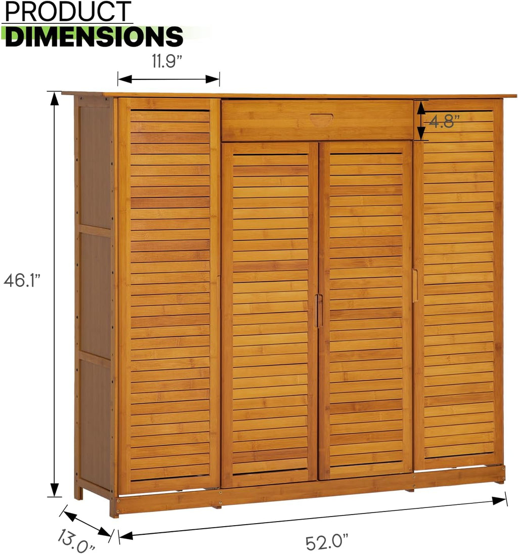 Bamboo 7-Tier Shoe Organizer with Drawer H45120