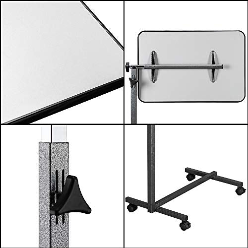 Dark Wood Grain Color Tilting Overbed Table with Wheels P781080