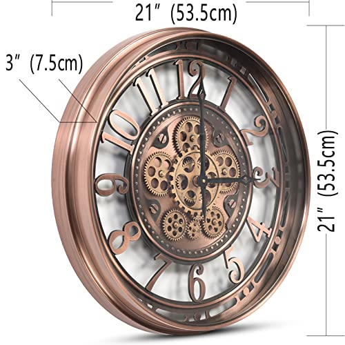 Large Copper Metal Wall Clock (21 Inch) Q10466