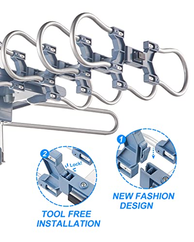 Digital Amplified HDTV Antenna with 60 ft RG6 Coax Cable, 150 Miles Range, 360 Degree Rotation W7363