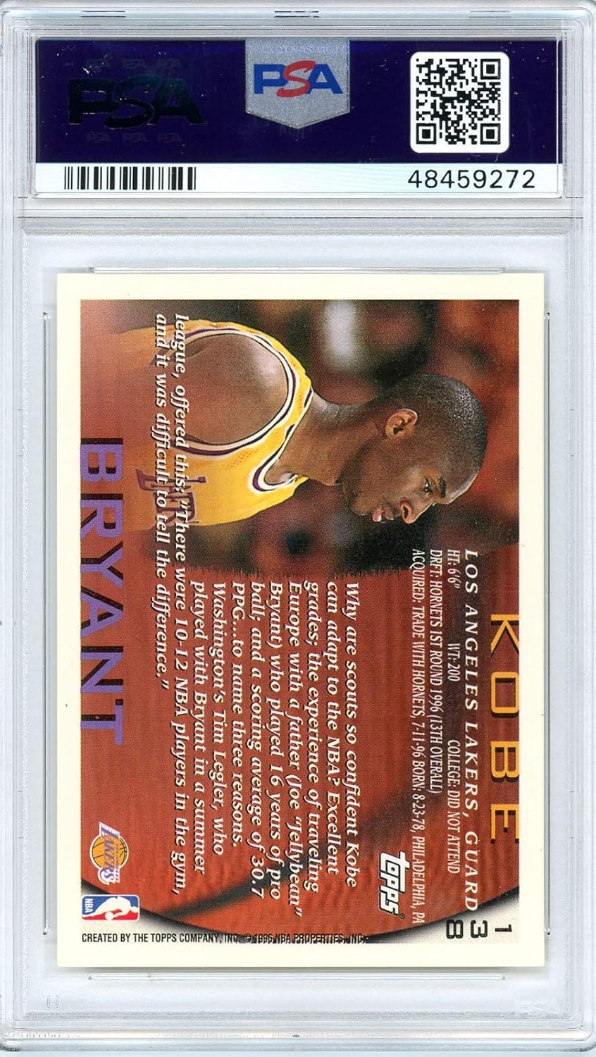 1996 Topps Basketball Rookie Card #138 Graded PSA 9 MINT Q7348