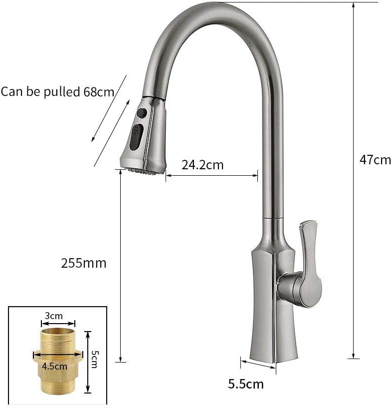 Chrome Stainless Steel Pull Down Kitchen Faucet J2427