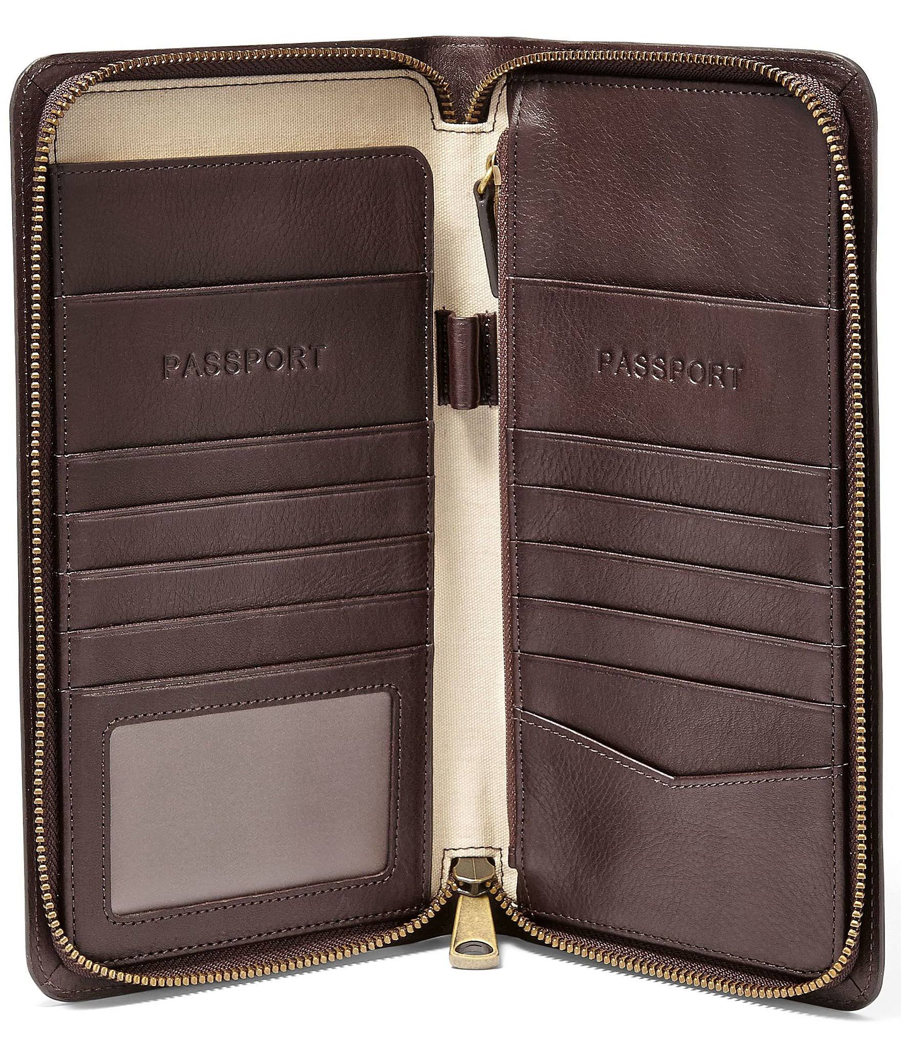 Black Leather Passport Case T107145
