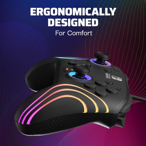 Black Wireless RGB Gaming Controller for Nintendo Switch A416015